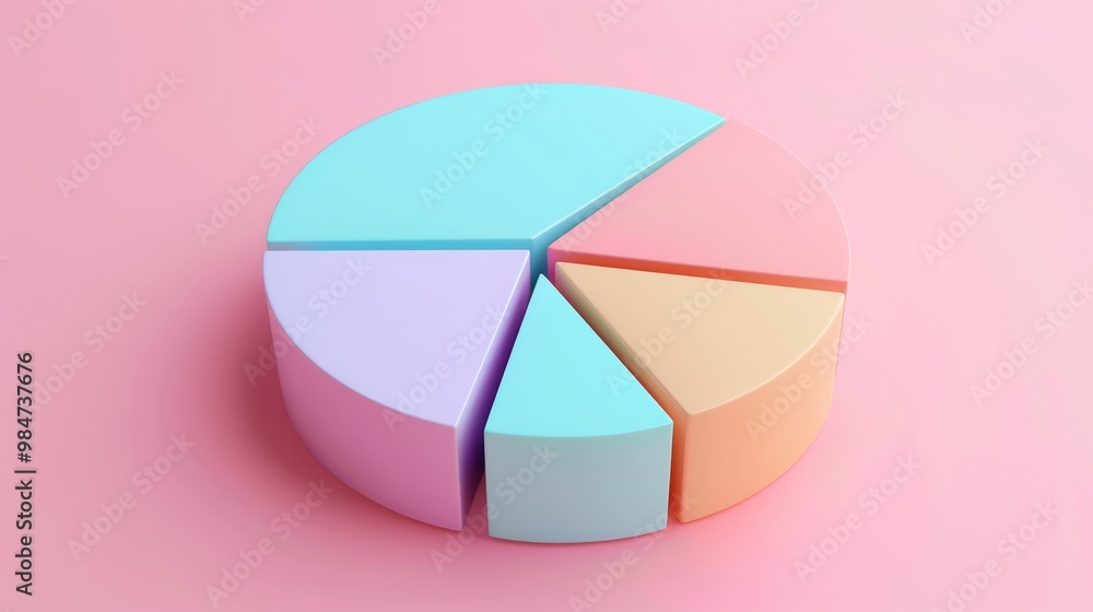 pastel colored 3d circular diagram pastel colored 3d circular diagram