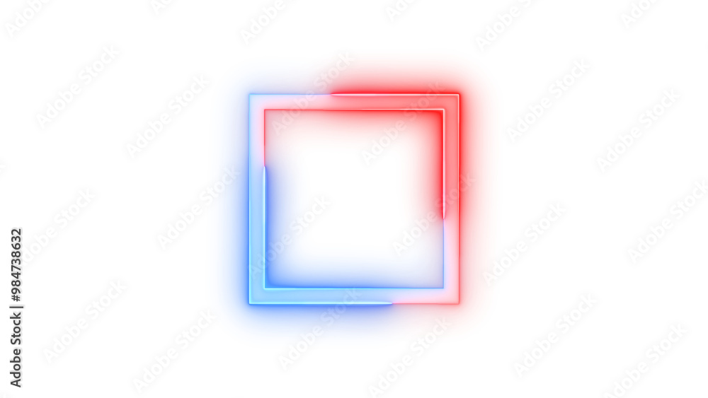 Neon icon stop symbol blue red color transparent background Neon icon stop symbol blue red color transparent background
