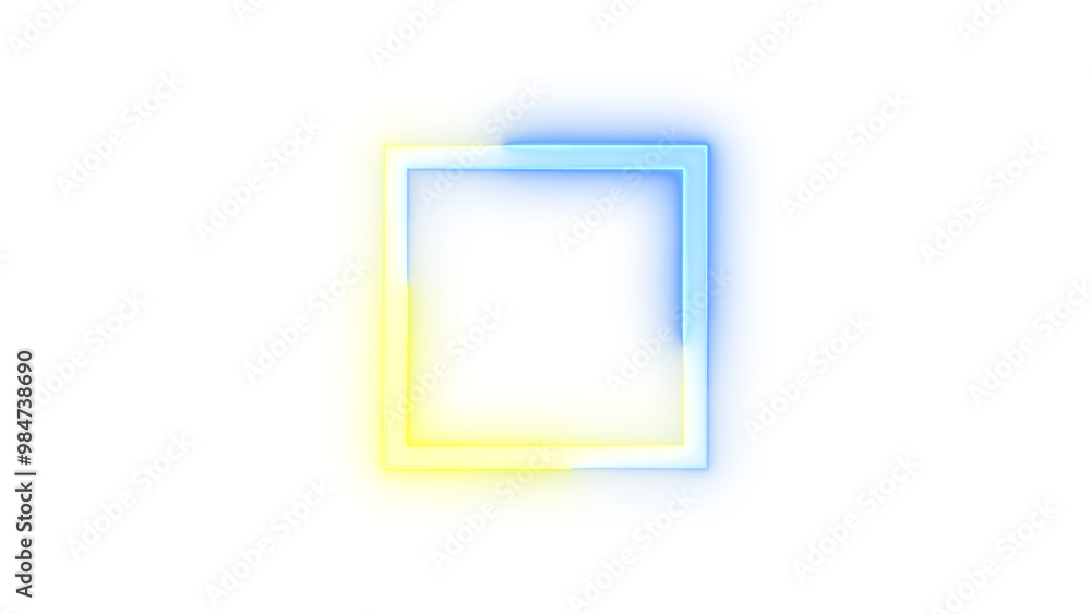 Neon icon stop symbol blue yellow color transparent background Neon icon stop symbol blue yellow color transparent background