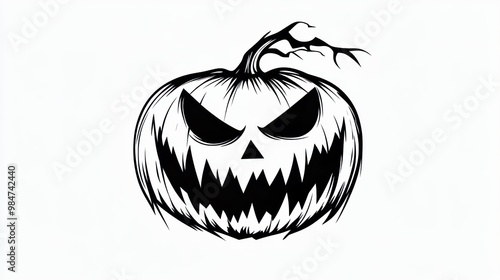 Halloween pumpkin, jack-o-lantern stencil art
