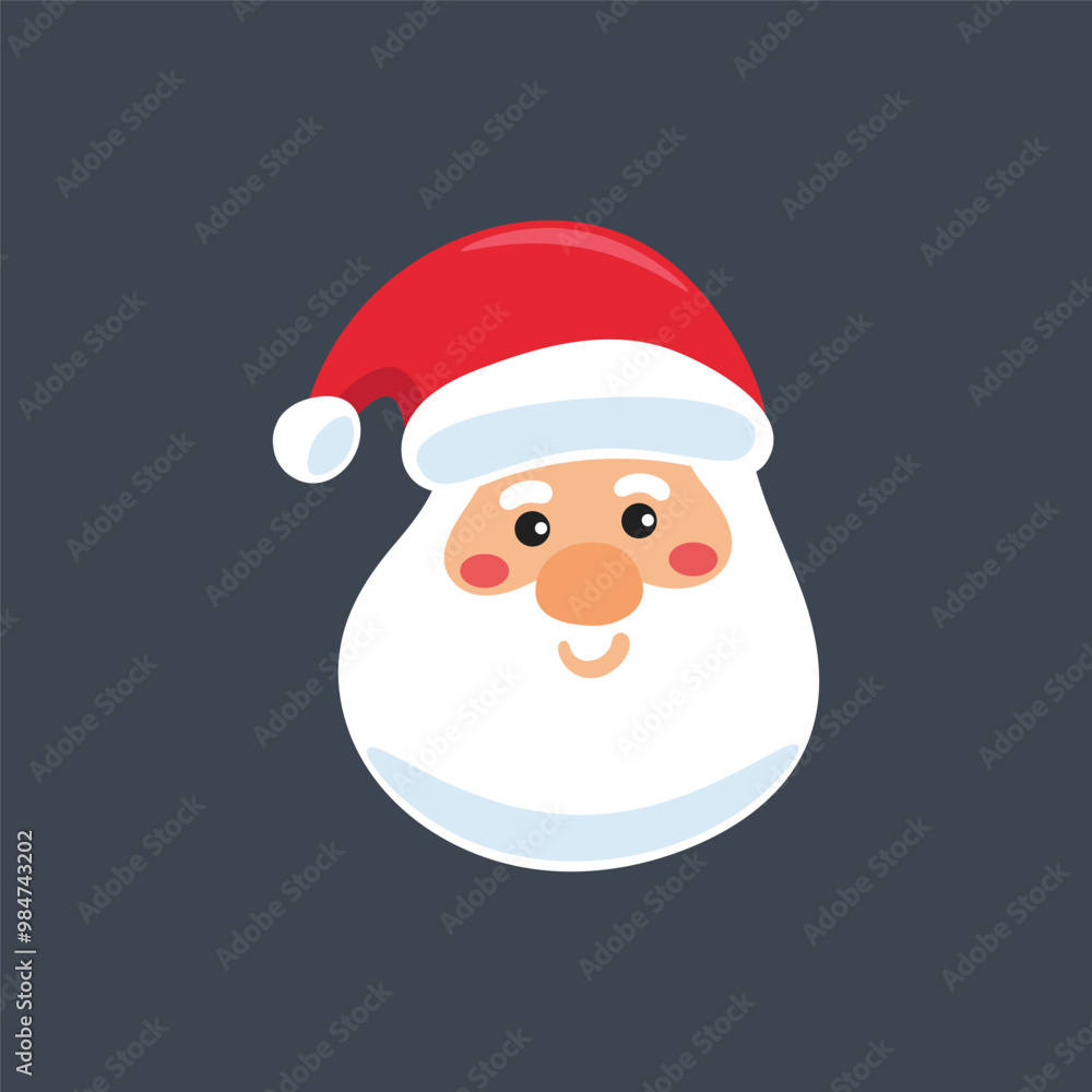 santa clause head in flat vector design. santa clause head in flat vector design.
