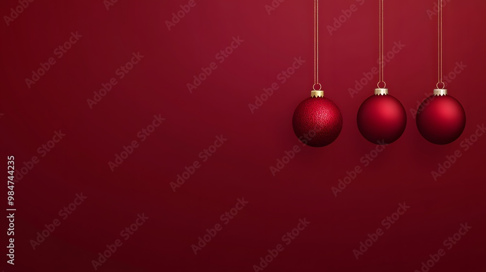 Red Christmas Ornaments on Elegant Background Red Christmas Ornaments on Elegant Background
