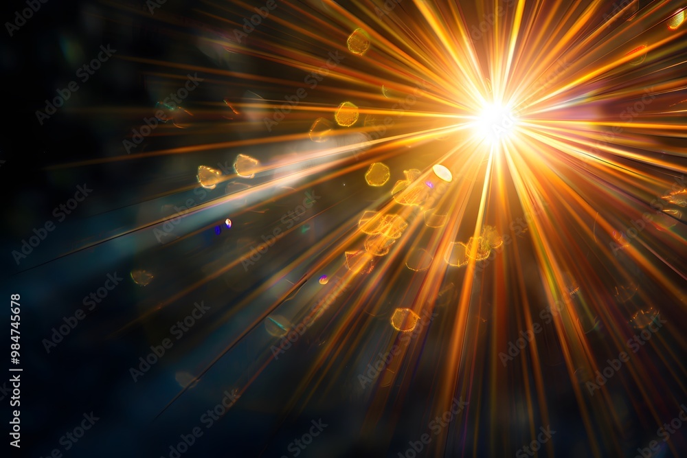 Radiant Burst of Light with Sparkling Flare Effects Radiant Burst of Light with Sparkling Flare Effects