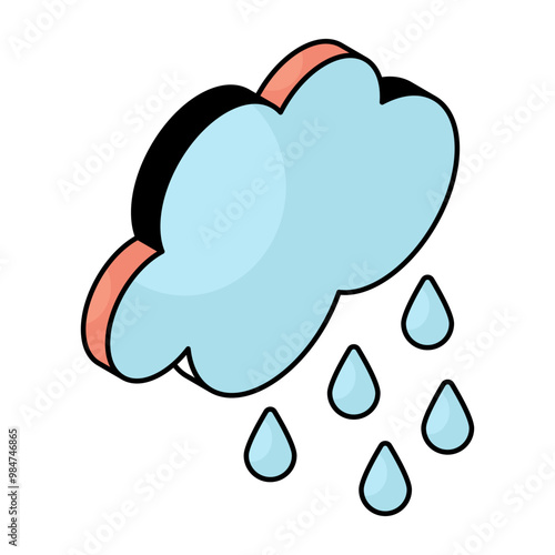 Rainfall icon in perfect design