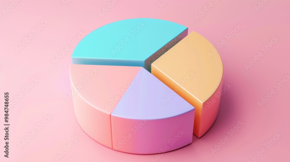 Obraz premium pastel colored 3d circular diagram