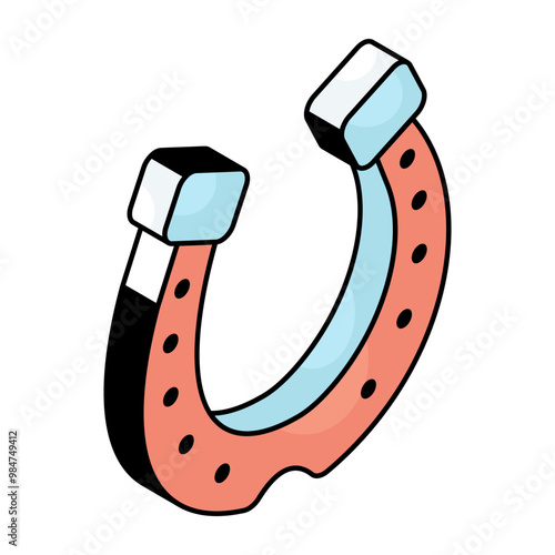 Unique design icon of magnet