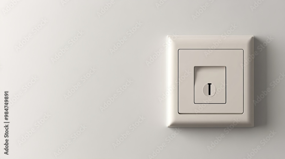 Electrical outlet box with a switch, isolated on a white background Electrical outlet box with a switch, isolated on a white background