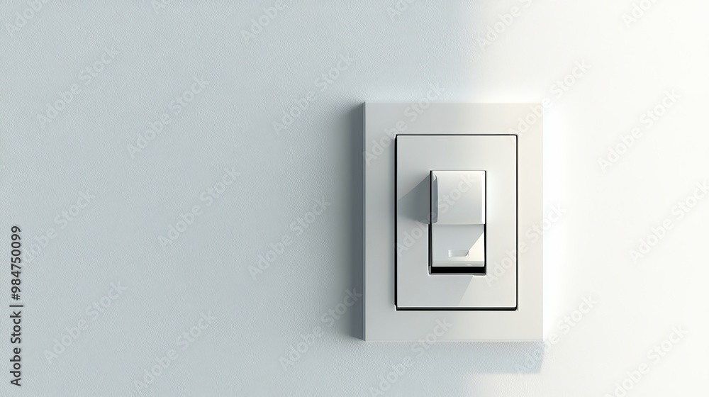 Electrical outlet box with a switch, isolated on a white background Electrical outlet box with a switch, isolated on a white background