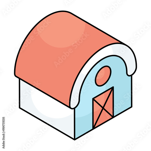 Editable design icon of farmhouse 