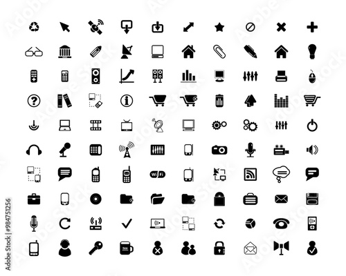 Technology, communication, finance, holiday icons