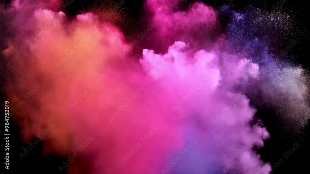 yellow, pink and blue smoke. generative ai yellow, pink and blue smoke. generative ai