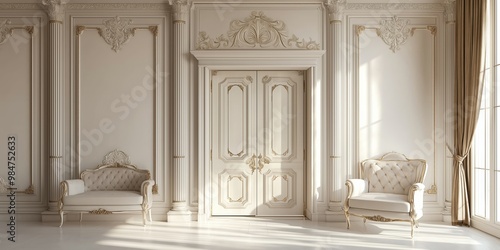 Classic luxury room wooden interior