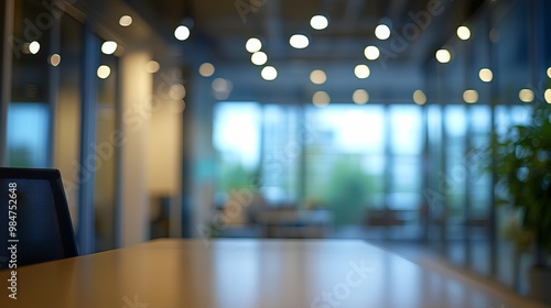 Atmosphere around an office with blurred background and bokeh effects A modern business environment captured in a defocused image great for presentations or backgrounds