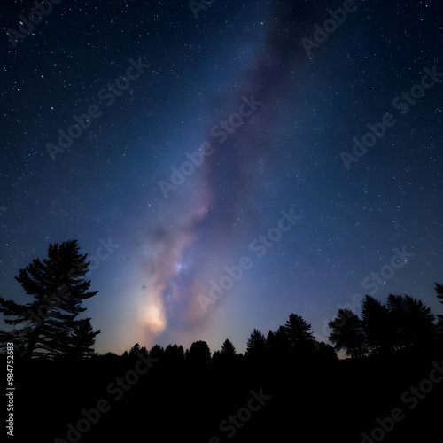 The beautiful shining stars in the night sky