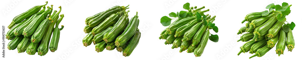 Fresh Okra isolated on transparent background Fresh Okra isolated on transparent background