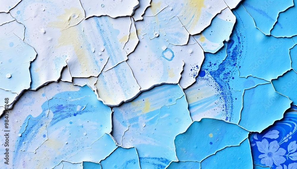 Obraz premium abstract wall textured in blue Background Bright Broken Art design concept header web cover poster art work banner presentation template created with generative ai