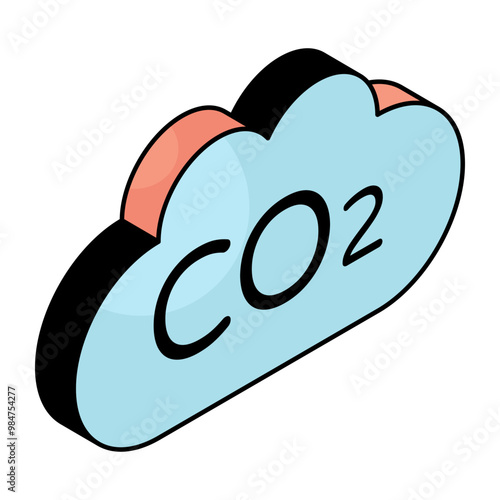 Modern design icon of co2 emission