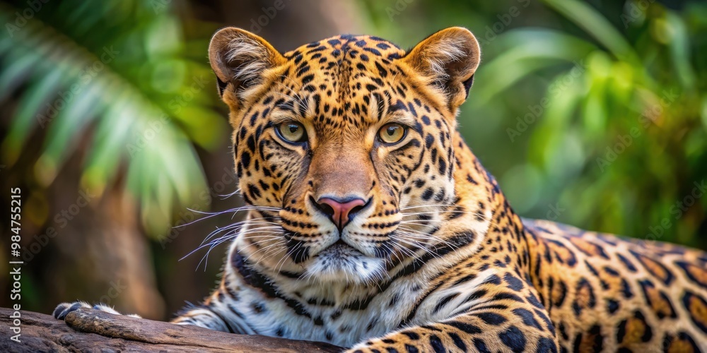Close-up of a majestic leopard resting in the wild Close-up of a majestic leopard resting in the wild