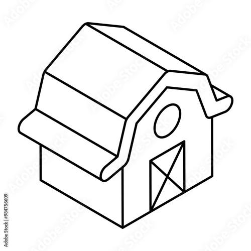 Editable design icon of farmhouse 