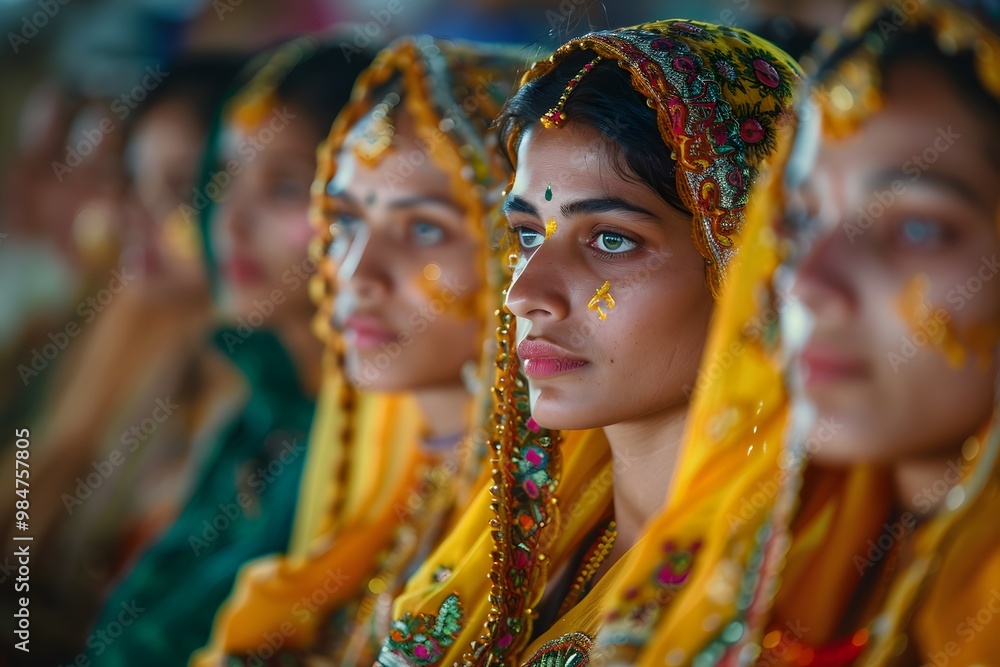 Captivating Portraits of Women in Traditional Attire at a Cultural Event Captivating Portraits of Women in Traditional Attire at a Cultural Event