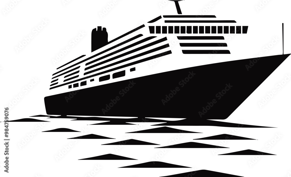 A minimalist and simple ship silhouette vector image A minimalist and simple ship silhouette vector image