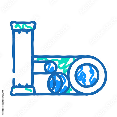 pipes building material doodle icon sketch vector. pipes building material sign. isolated symbol illustration