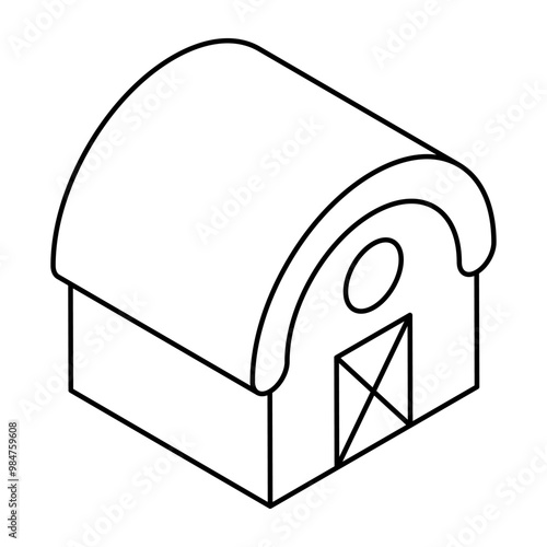 Editable design icon of farmhouse 