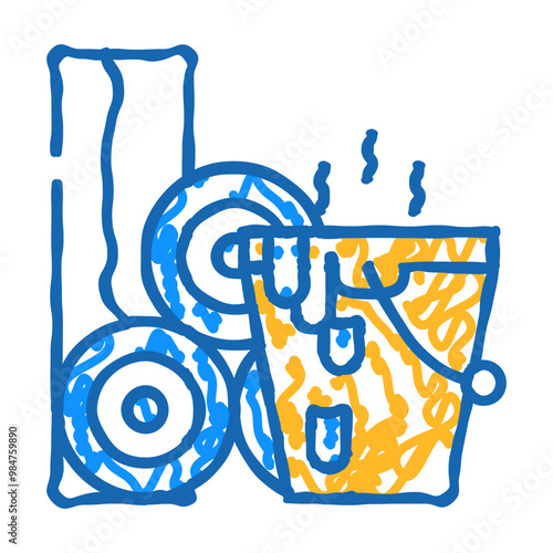 bitumen building material doodle icon sketch vector. bitumen building material sign. isolated symbol illustration