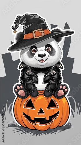 Panda Witch: Halloween Charm Generative AI