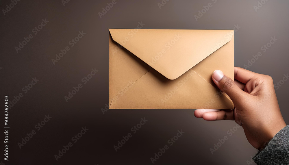 Fototapeta premium hand holding a brown envelope