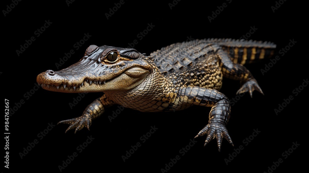 Naklejka premium Close-up of a Young Alligator