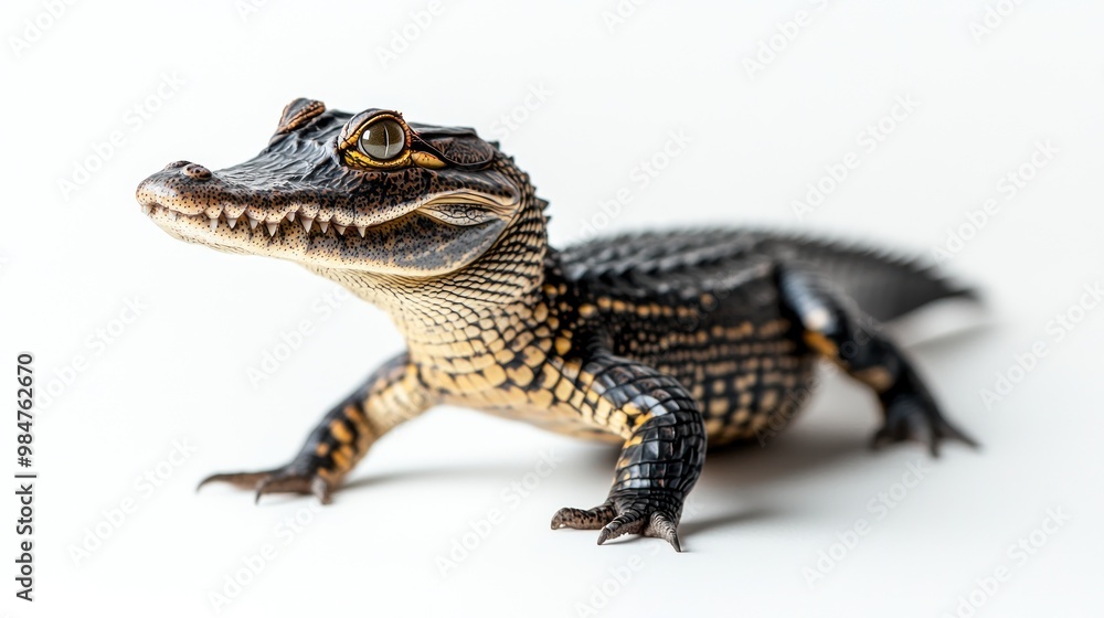 Baby Alligator on a White Background Baby Alligator on a White Background