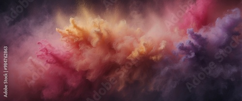Wallpaper Mural Colorful powder effect cloudy background. Red, purple, pink and yellow. Luxury header design Torontodigital.ca