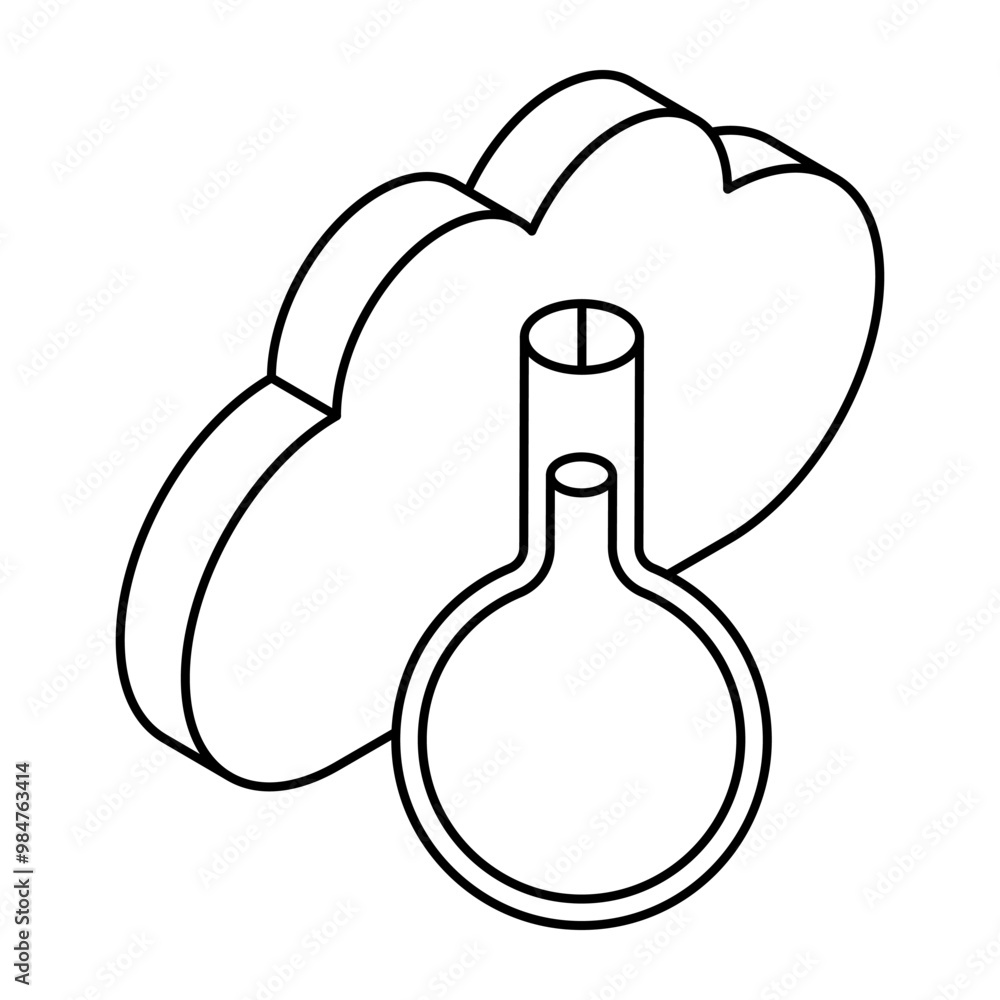 Perfect design icon of cloud flask Perfect design icon of cloud flask