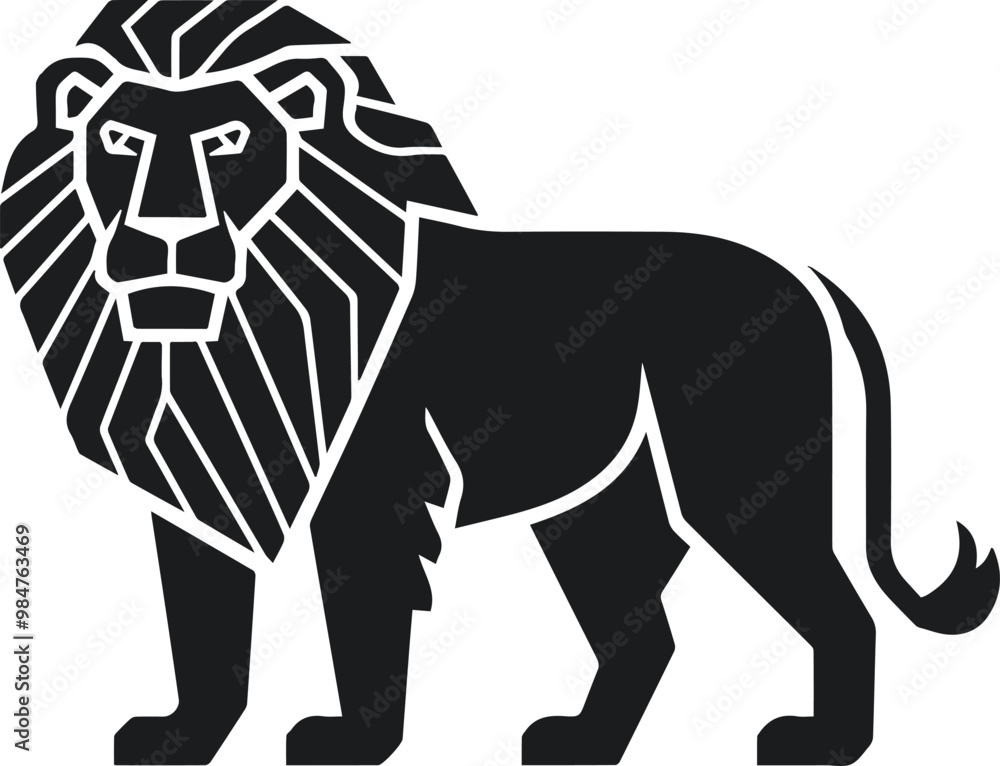 Fototapeta premium A black lion vector image