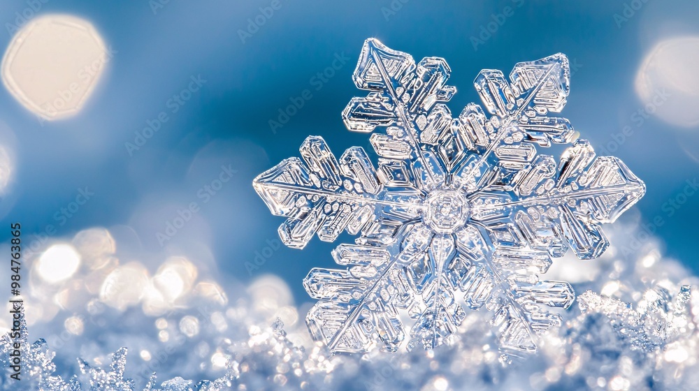 Snowflake Captured Mid-Air with Intricate Structure