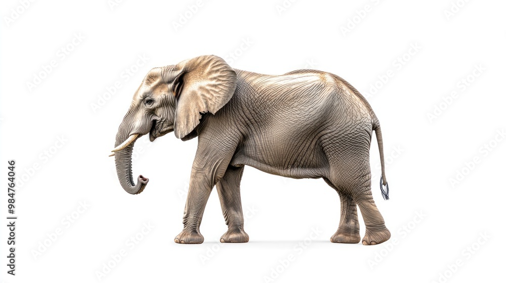 Obraz premium African Elephant on White Background