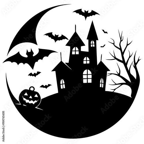 Halloween vector Design silhouette vector art illustration