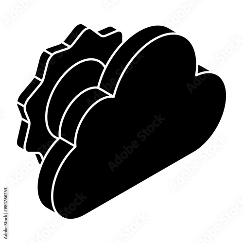 A unique design icon of partly cloudy day 