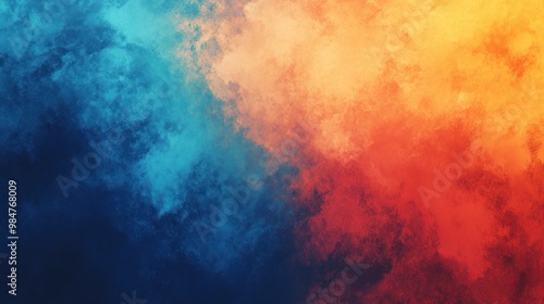 A vivid abstract background featuring a blend of warm oranges, reds, and cool blues, creating a dynamic and energetic atmosphere.