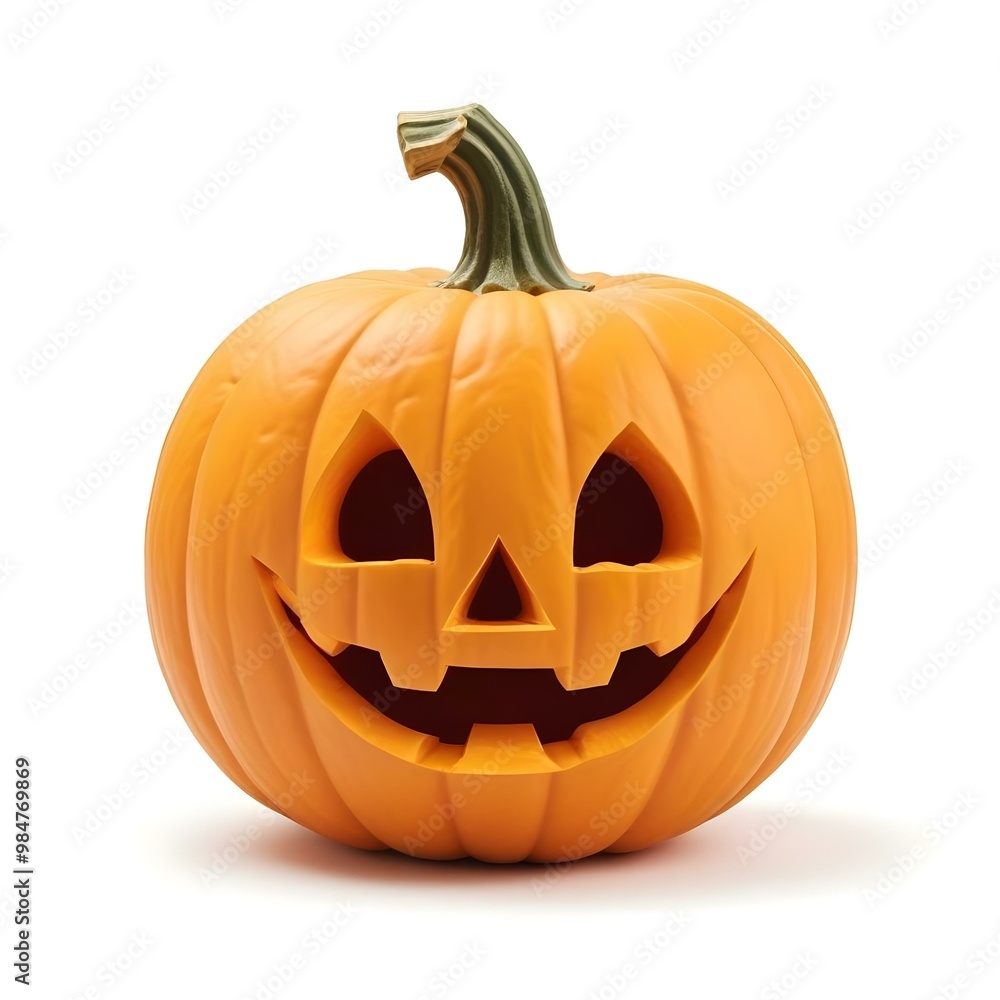 Orange pumpkin jack o' lantern with a carved smile Orange pumpkin jack o' lantern with a carved smile