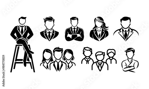 set of leadership web editable icons