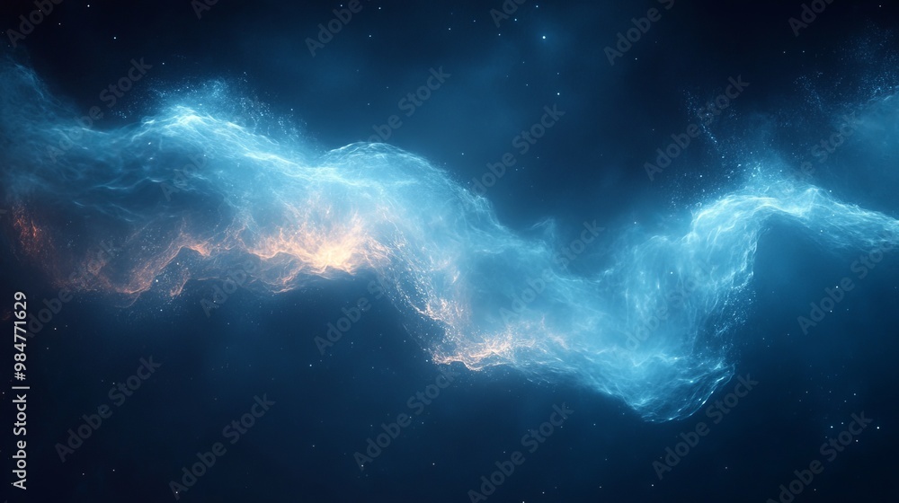 A blue and orange nebula in space A blue and orange nebula in space