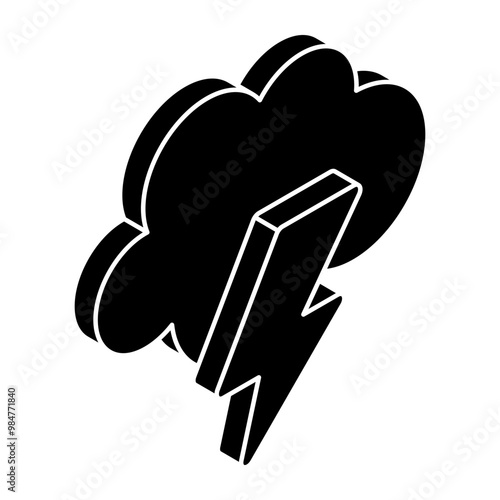 Thunderstorm icon in perfect design