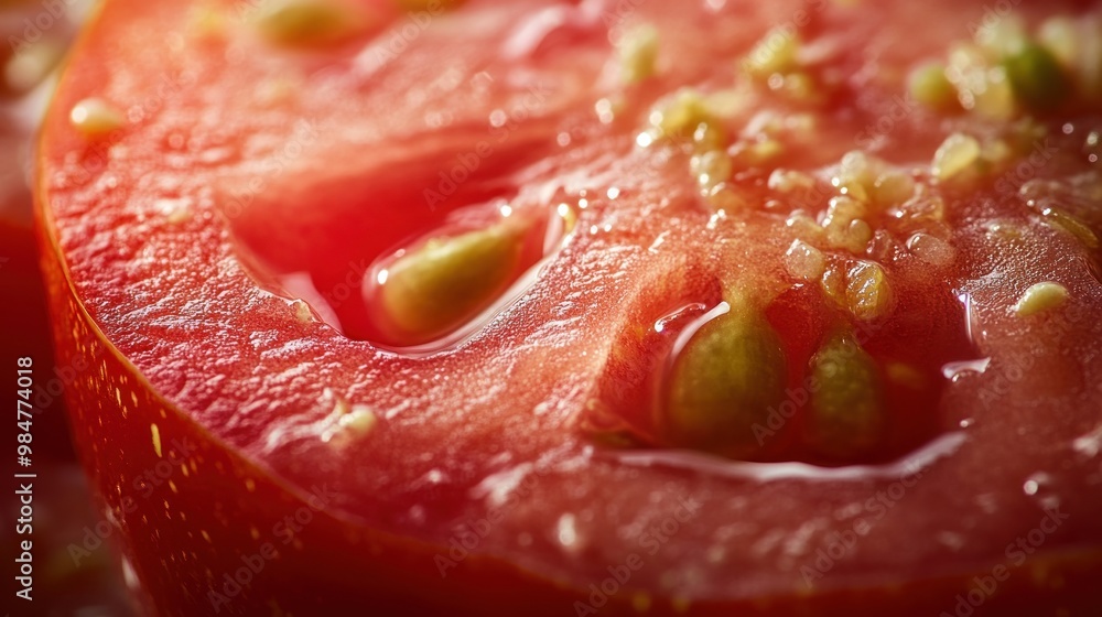 Macro Photography of a Sliced Tomato Macro Photography of a Sliced Tomato