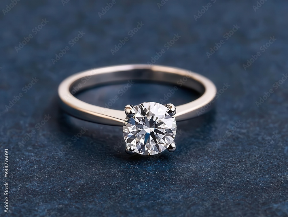 Close-up of a diamond solitaire ring with a tapered band, Solitaire Design, Timeless Elegance Close-up of a diamond solitaire ring with a tapered band, Solitaire Design, Timeless Elegance