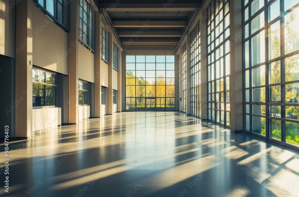 Sunlight Through Glass Windows In Modern Building Sunlight Through Glass Windows In Modern Building