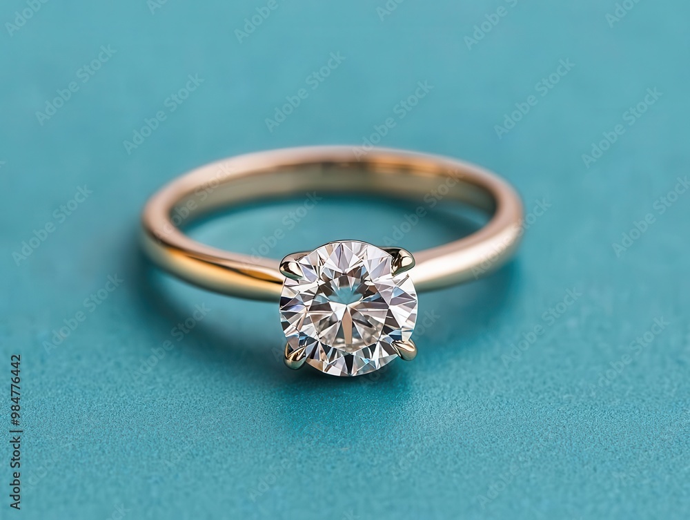 Close-up of a diamond solitaire ring with a tapered band, Solitaire Design, Timeless Elegance Close-up of a diamond solitaire ring with a tapered band, Solitaire Design, Timeless Elegance