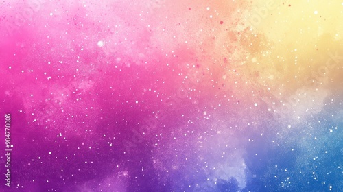 Colorful cosmic abstract background with vibrant pink, yellow, and blue hues blending seamlessly.