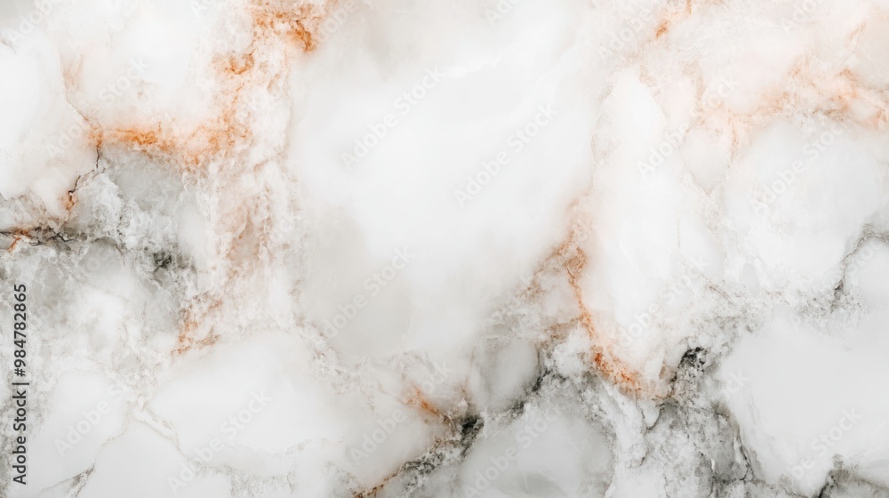 Elegant white marble surface with subtle orange and gray veining, perfect for stylish interiors. Elegant white marble surface with subtle orange and gray veining, perfect for stylish interiors.